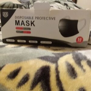 Black Disposable Protective Face Masks - 50 Pack